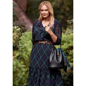 LAUREN RALPH LAUREN  Puffed Sleeve Plaid Georgette Dress - NWT - Size 6